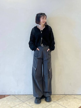 「アイテム（カーゴパンツ）」を使った、tagochiさん（レディース・159cm・30代）の夏コーディネート