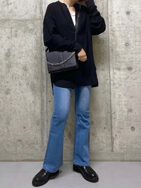 「PAGEBOY（ページボーイ）のチェーンスタッズショルダー（ショルダーバッグ）」を使った、tagochiさん（レディース・159cm）の秋コーディネート