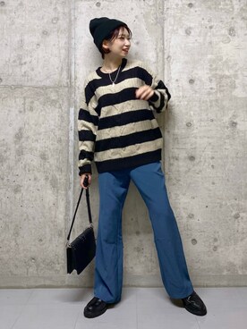 「PAGEBOY（ページボーイ）のチェーンスタッズショルダー（ショルダーバッグ）」を使った、tagochiさん（レディース・159cm）の秋コーディネート