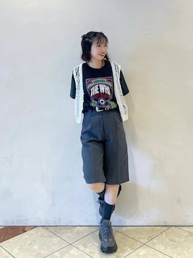 「PAGEBOY（ページボーイ）のプラットチャンキースニーカー（スニーカー）」を使った、tagochiさん（レディース・159cm・30代）の夏コーディネート