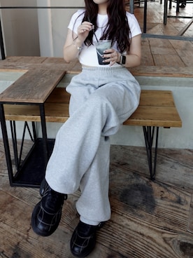 「アイテム（スウェットパンツ）」を使った、ysさん（レディース・148cm）の夏コーディネート