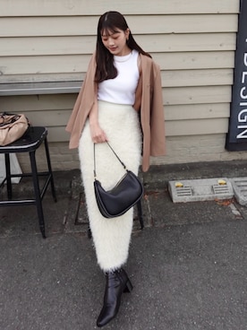 「アイテム（ノーカラージャケット）」を使った、tomokaさん（レディース・158cm）の秋コーディネート