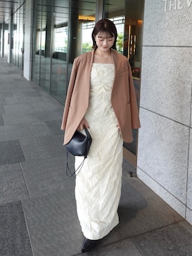 「Ameri（アメリ）のアイテム（ジャケット/アウター）」を使った、tomokaさん（レディース・158cm）の冬コーディネート