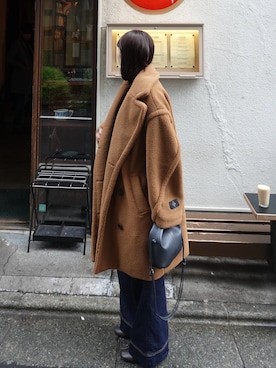 「アイテム（ステンカラーコート）」を使った、tomokaさん（レディース・158cm・20代）の冬コーディネート