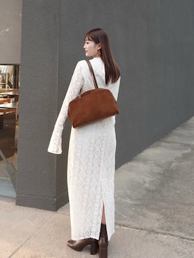 「LOWRYS FARM（ローリーズファーム）のストレッチヒールブーツ　851418（ブーツ）」を使った、tomokaさん（レディース・158cm）の秋コーディネート