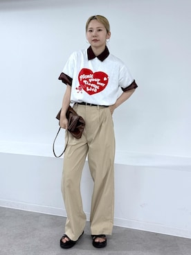 「アイテム（チノパンツ）」を使った、hinaさん（レディース・155cm・20代）の夏コーディネート