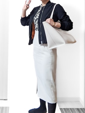 「H&M（エイチ・アンド・エム）のアイテム（ブルゾン）」を使った、route845さん（レディース・165cm）の春コーディネート
