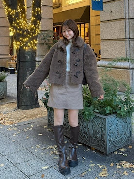 「アイテム（スカート）」を使った、ゆづきさん（レディース・160cm）の冬コーディネート