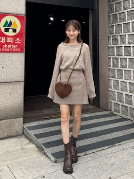 「アイテム（ヘアアクセサリー）」を使った、ゆづきさん（レディース・160cm）の秋コーディネート