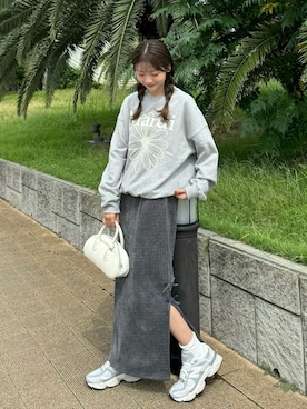 「アイテム（スウェット）」を使った、ゆづきさん（レディース・160cm）の秋コーディネート