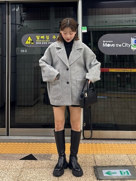 「アイテム（ヘアアクセサリー）」を使った、ゆづきさん（レディース・160cm）の秋コーディネート