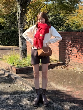 「アイテム（ハンドバッグ）」を使った、ゆづきさん（レディース・160cm）の秋コーディネート