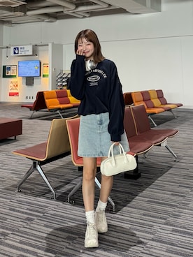 「アイテム（スウェット）」を使った、ゆづきさん（レディース・160cm）の秋コーディネート