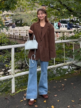 「アイテム（カチューシャ）」を使った、ゆづきさん（レディース・160cm）の秋コーディネート