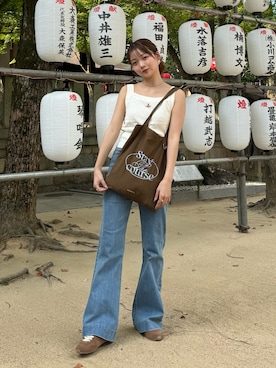 「アイテム（ヘアアクセサリー）」を使った、ゆづきさん（レディース・160cm）の秋コーディネート