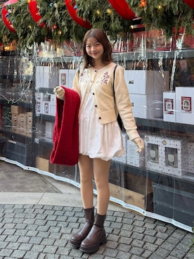 「アイテム（マフラー）」を使った、ゆづきさん（レディース・160cm）の冬コーディネート