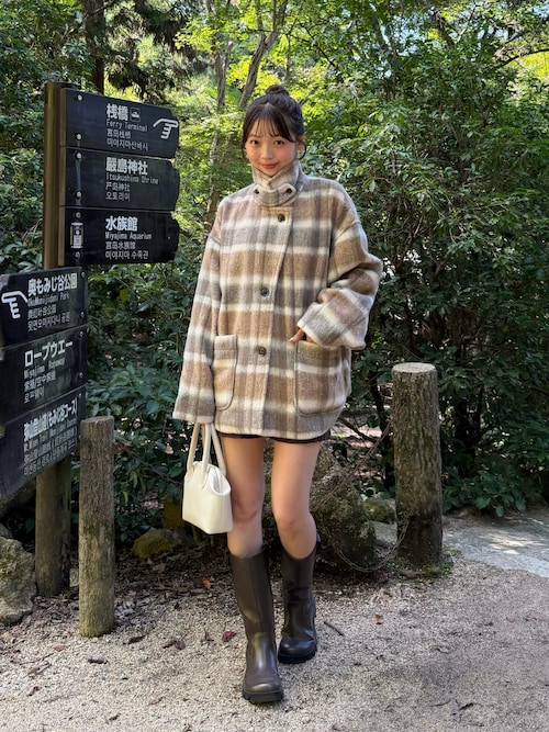 「REMOON(リムーン)のシャギーコート(その他アウター)」を使った、ゆづきさん(レディース・160cm)の秋コーディネート