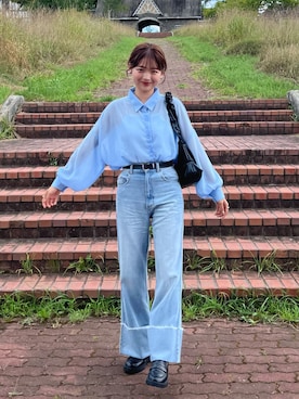 「DHOLIC（ディーホリック）のアイテム（ローファー）」を使った、ゆづきさん（レディース・160cm）の秋コーディネート