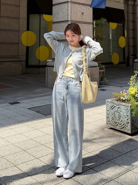 「アイテム（デニムパンツ）」を使った、ゆづきさん（レディース・160cm）の春コーディネート