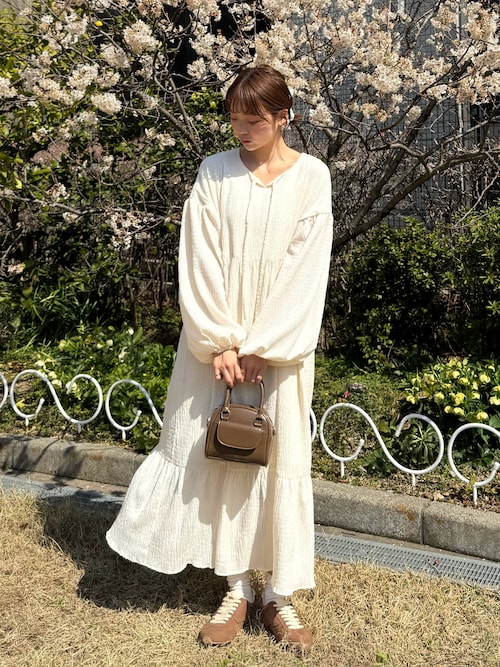[ミッソ]ボリューム袖 シャーリング ロング ワンピース 楽天市場】【SALE】 前後2wayドロストシャーリングロング
