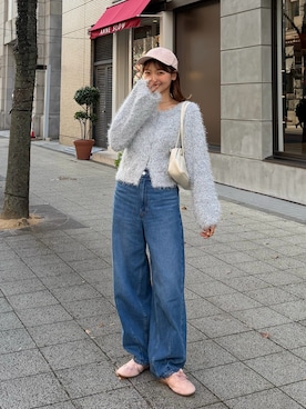 「アイテム（帽子）」を使った、ゆづきさん（レディース・160cm）の冬コーディネート