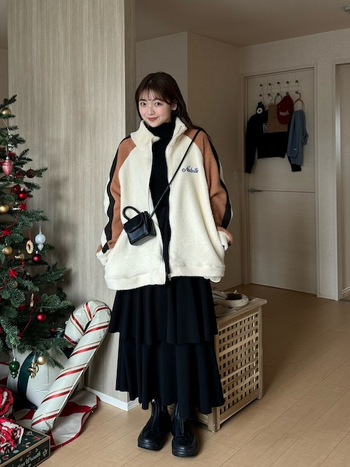 セール】ジャージデザイン フリース ボアジャケット もこもこ アウター