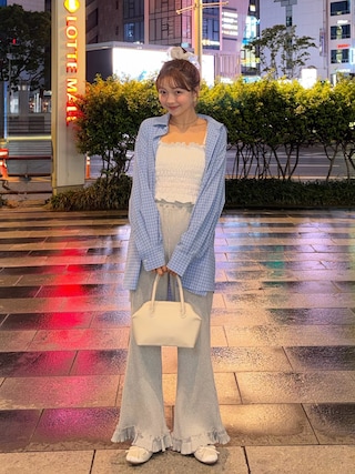 「REMOON(リムーン)のサテンバレエシューズ(ドレスシューズ)」を使った、ゆづきさん(レディース・160cm)の春コーディネート