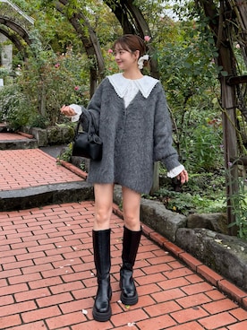 「アイテム（シュシュ）」を使った、ゆづきさん（レディース・160cm）の秋コーディネート