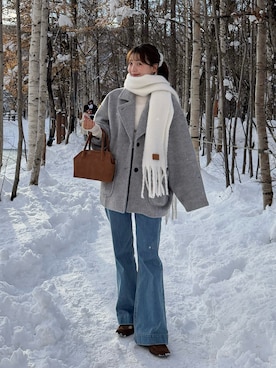 「アイテム（ジャケット/アウター）」を使った、ゆづきさん（レディース・160cm）の冬コーディネート