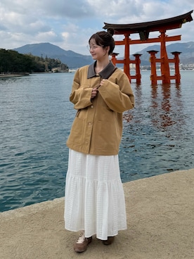 「アイテム（スカート）」を使った、ゆづきさん（レディース・160cm）の春コーディネート