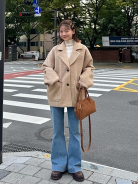 「アイテム（ヘアアクセサリー）」を使った、ゆづきさん（レディース・160cm）の秋コーディネート