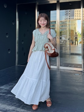 「アイテム（スカート）」を使った、ゆづきさん（レディース・160cm）の夏コーディネート
