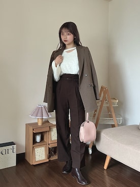 「VIS（ビス）のアイテム」を使った、ゆづきさん（レディース・160cm）の冬コーディネート