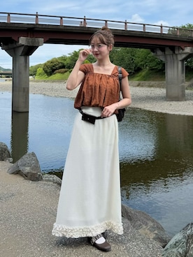 「REMOON（リムーン）のアイテム」を使った、ゆづきさん（レディース・160cm）の夏コーディネート