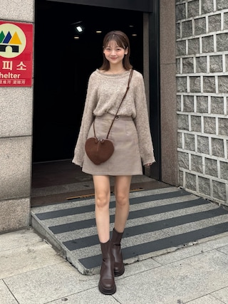 「REMOON(リムーン)のアソートスカパン(スカート)」を使った、ゆづきさん(レディース・160cm)の秋コーディネート