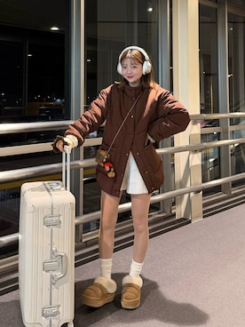 「アイテム（ダウンジャケット/コート）」を使った、ゆづきさん（レディース・160cm）の冬コーディネート