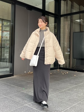 「ap retro（アプレトロ）のアイテム（ジャケット/アウター）」を使った、ゆづきさん（レディース・160cm）の冬コーディネート