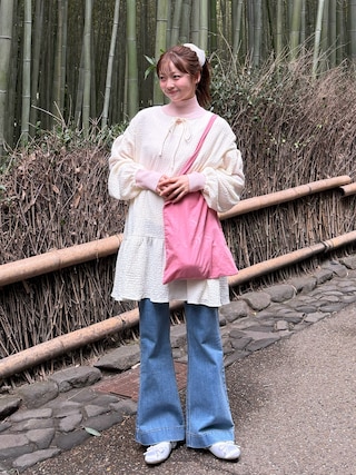 「REMOON(リムーン)のフロントロゴトートバック(トートバッグ)」を使った、ゆづきさん(レディース・160cm)の冬コーディネート