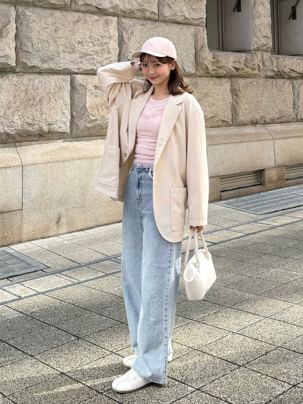 ゆづき｜REMOONのテーラードジャケットを使った春コーディネート - WEAR