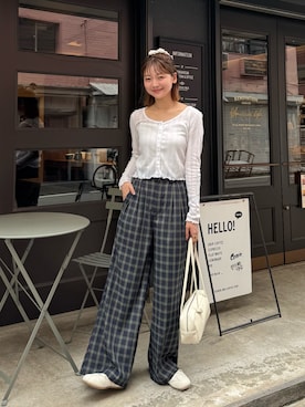 「アイテム（シュシュ）」を使った、ゆづきさん（レディース・160cm）の夏コーディネート