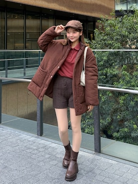 「アイテム（バッグ）」を使った、ゆづきさん（レディース・160cm）の冬コーディネート