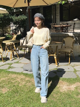 「DHOLIC（ディーホリック）のアイテム（ハンチング/ベレー帽）」を使った、ゆづきさん（レディース・160cm）の秋コーディネート