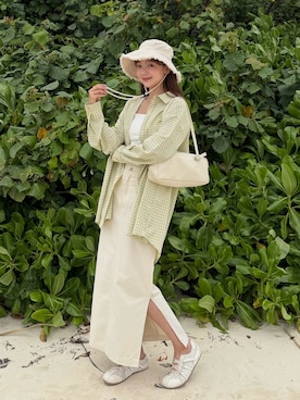 「アイテム（帽子）」を使った、ゆづきさん（レディース・160cm）の春コーディネート