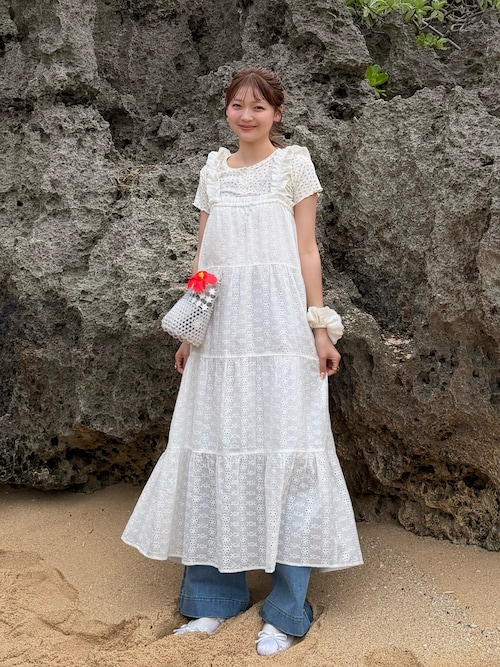 「Lil Ambition（リルアンビション）の【Casselini】ビーズバスケットバッグ（ショルダーバッグ）」を使った、ゆづきさん（レディース・160cm）の春コーディネート