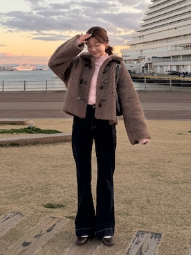 「Zoff（ゾフ）のアイテム」を使った、ゆづきさん（レディース・160cm）の冬コーディネート