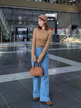 「LOEWE（ロエベ）のアイテム」を使った、ゆづきさん（レディース・160cm）の冬コーディネート