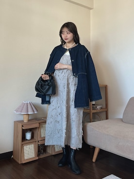 「select MOCA（セレクトモカ）のアイテム（ジャケット/アウター）」を使った、ゆづきさん（レディース・160cm）の春コーディネート