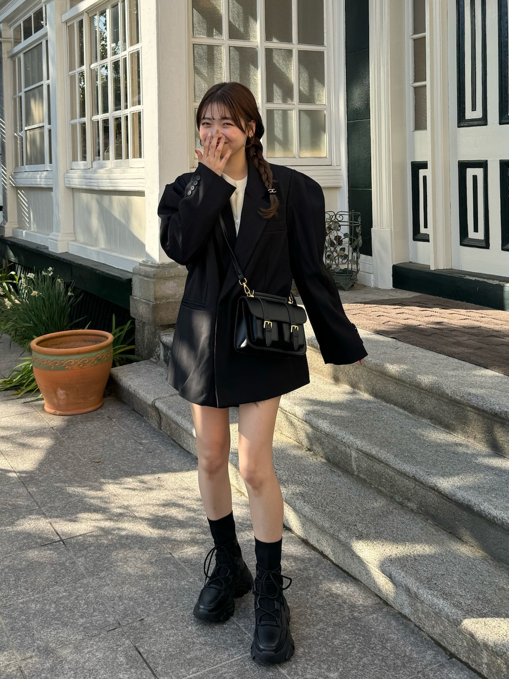 【美品】COS パワーショルダーウールジャケット　38 美品】COS パワーショルダーウールジャケット 38 パワー