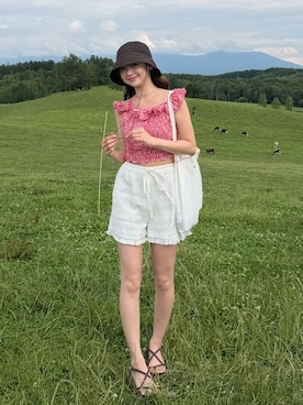 「BAYFLOW（ベイフロー）のアイテム」を使った、ゆづきさん（レディース・160cm）の夏コーディネート