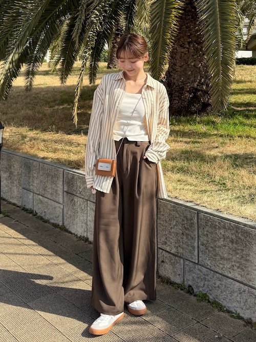 セール】ウエストデザインワイドスラックス（スラックス